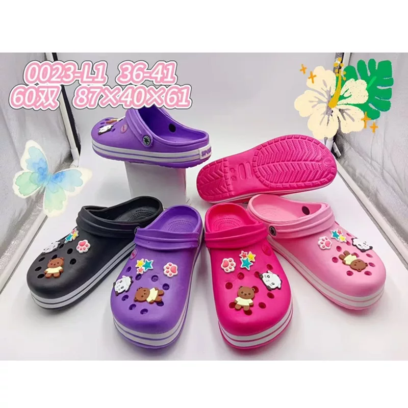 Cute Cartoon Decorated Casual Women's Clogs Slip On Shoes
