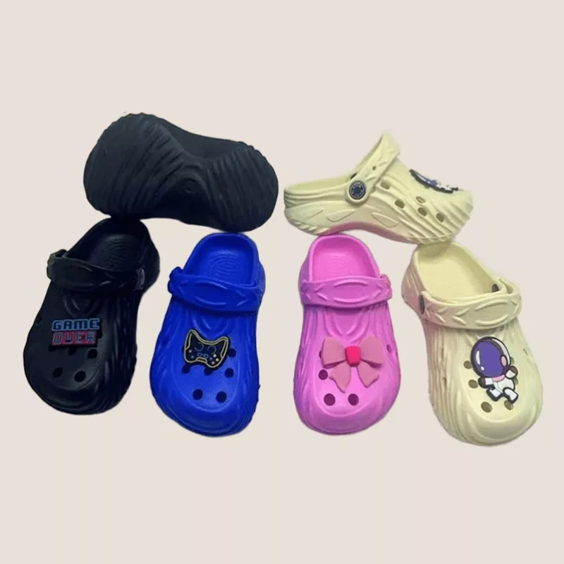 Playful And Cute Children's Clog Style Slippers With Perforated Design