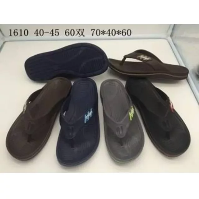 Wholesale Men's One Piece Molded Anti Slip Massage Flip Flops