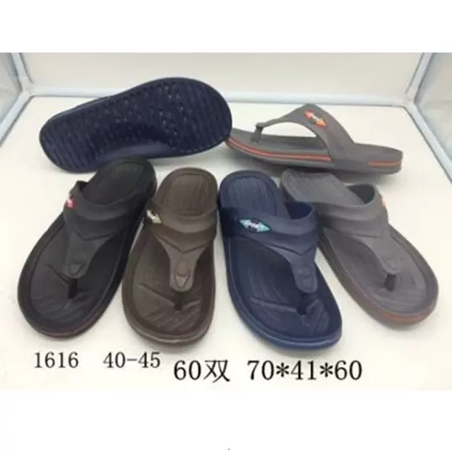 Wholesale Men's One Piece Molded Anti Slip Massage Flip Flops