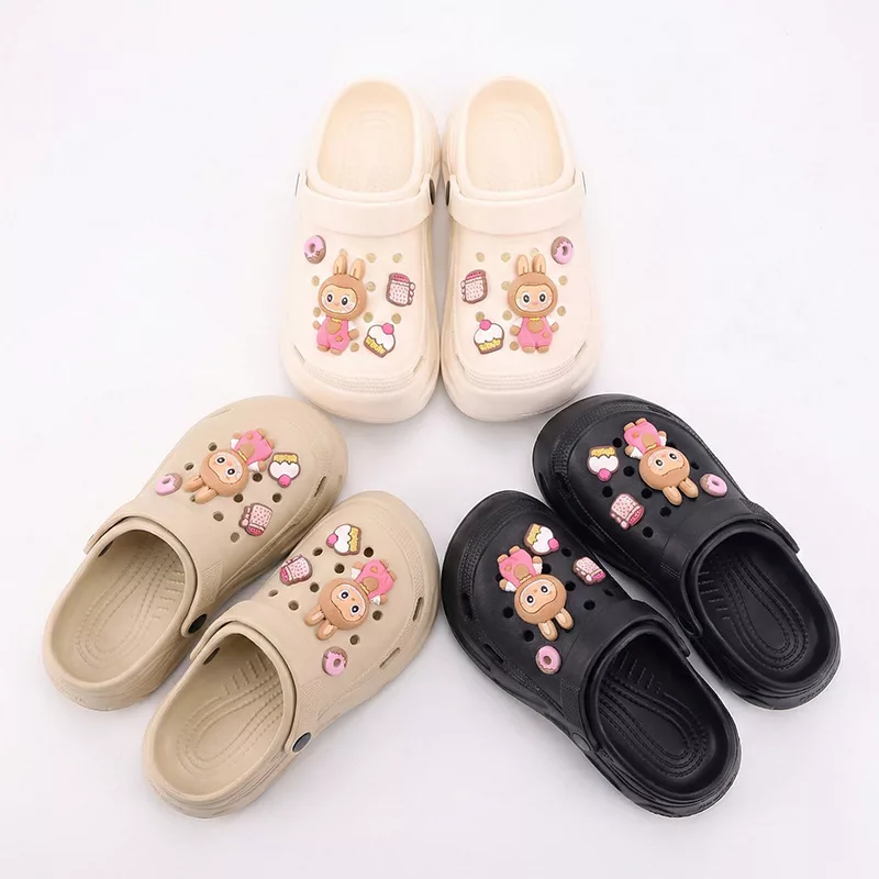 New Women's EVA Soft-Soled High-Heeled Wooden Clogs Garden Shoes