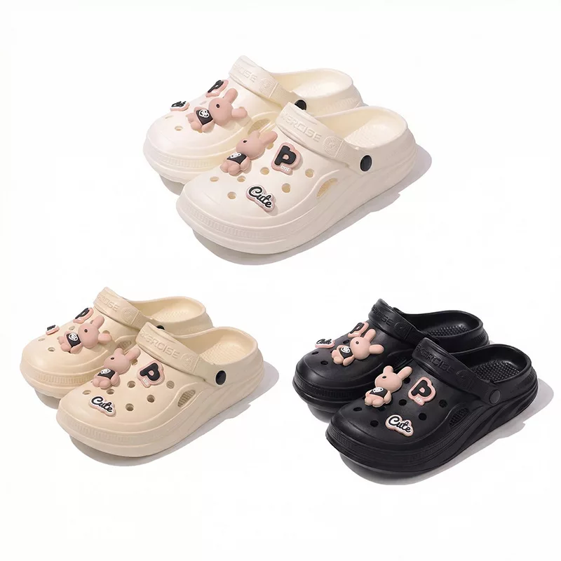 New Women's EVA Soft-Soled High-Heeled Wooden Clogs Garden Shoes