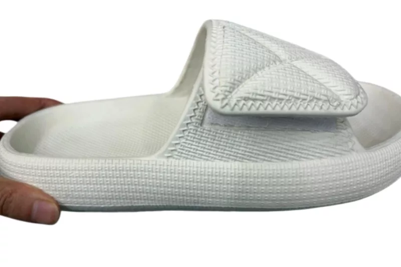 White EVA platform Velcro non-slip slippers