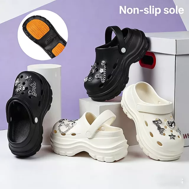 Wholesale Women's Pearl Rhinestone High end Platform EVA Wooden Clogs Garden Shoes