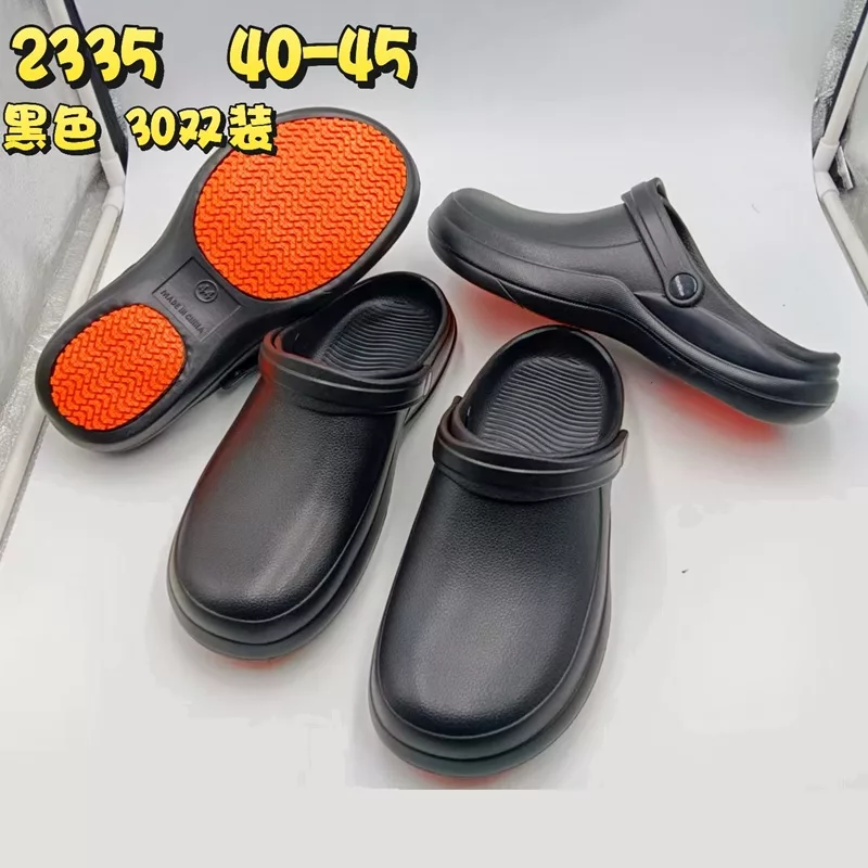 Wholesale Men's Black Non slip EVA Chef Clogs