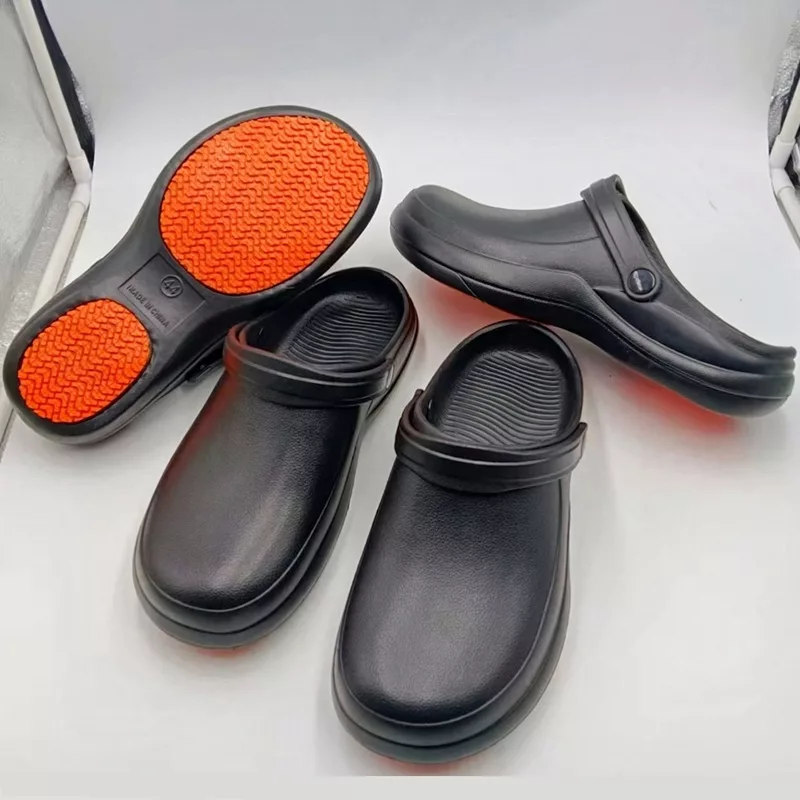 Wholesale Men's Black Non slip EVA Chef Clogs