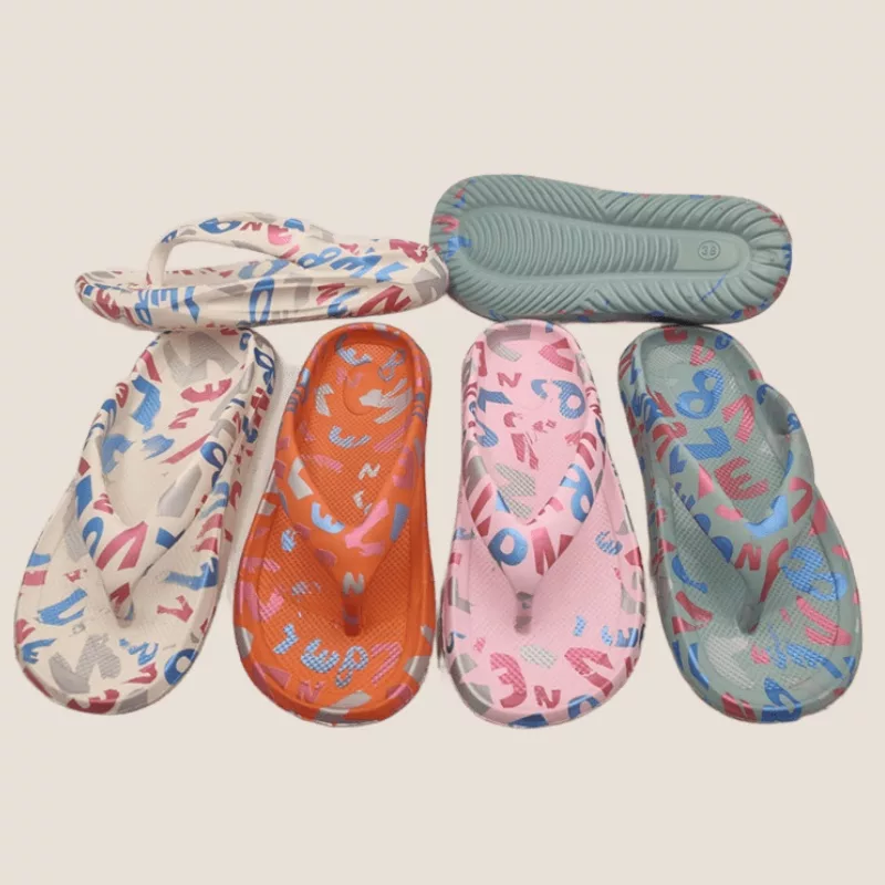 Women's Casual Letter Print Flip Flops