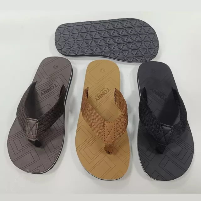 High Quality Men's Casual Flip Flops With Woven Straps