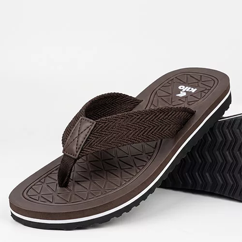 Men's Flip-Flops with Geometric Pattern Woven Straps Men's Flip-Flops with Geometric Pattern Woven Straps
