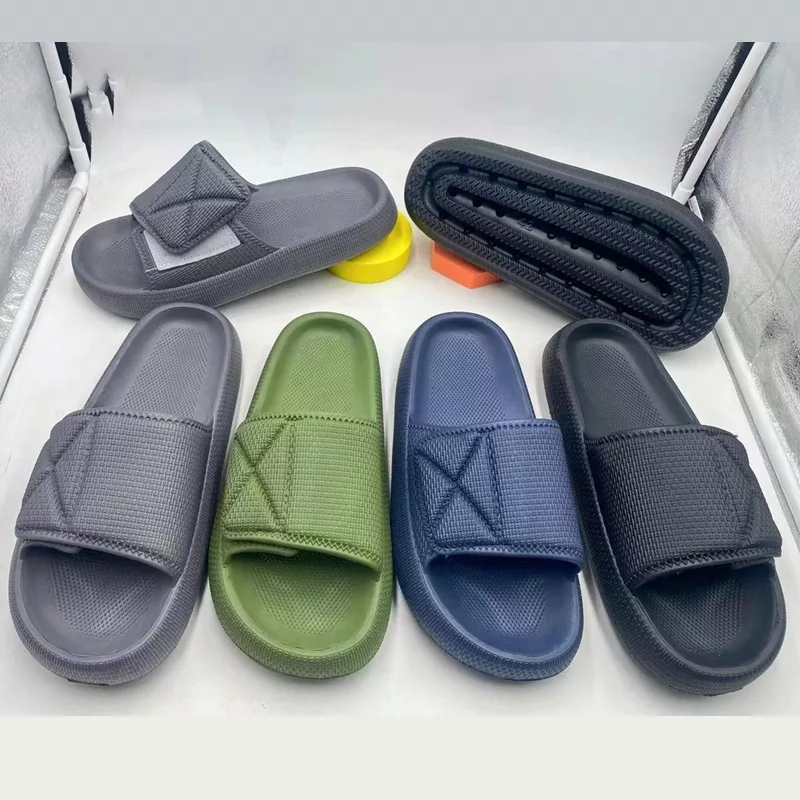 Wholesale Men's Thick Sole EVA Slides with Velcro Straps