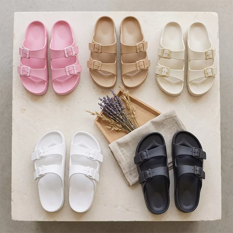 Women's EVA Double Buckle Slipper Wholesale Supplier