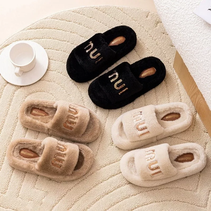 Wholesale High Quality Women's Winter Plush Slippers