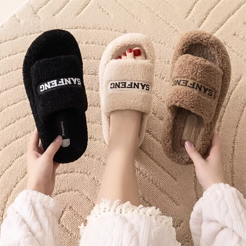 Wholesale High Quality Women's Winter Plush Slippers