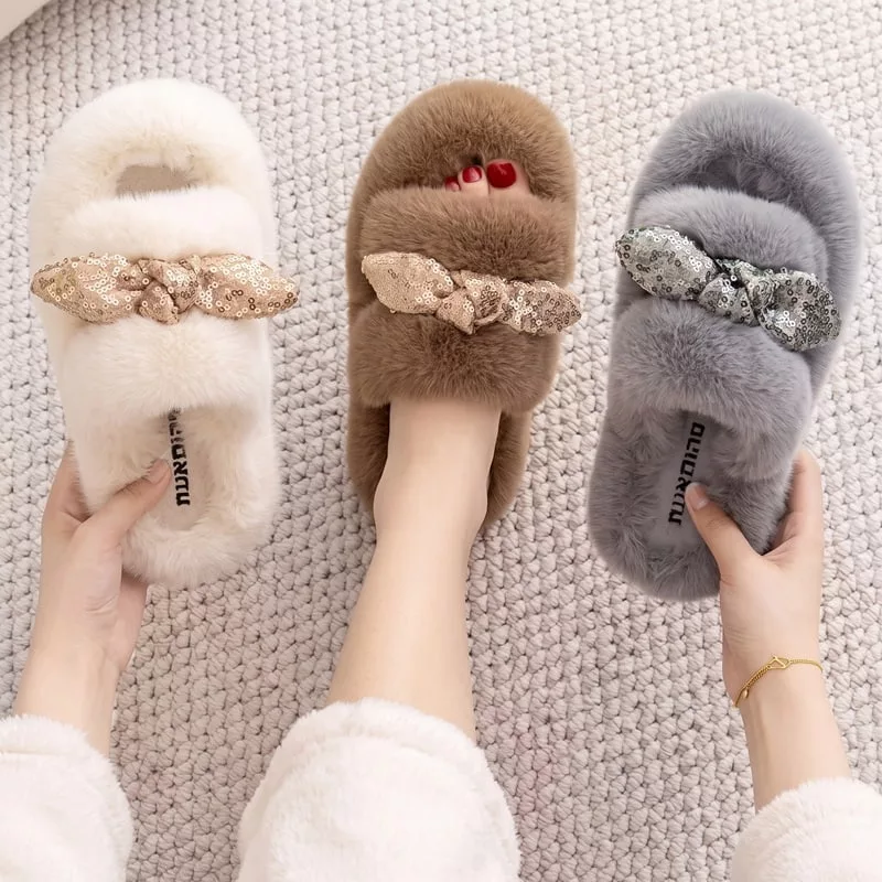 Wholesale High Quality Women's Winter Plush Slippers