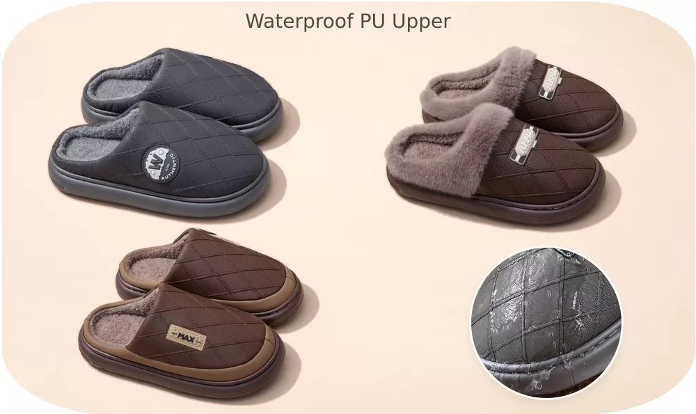 Men's Winter Water-Resistant House Shoes Supplier