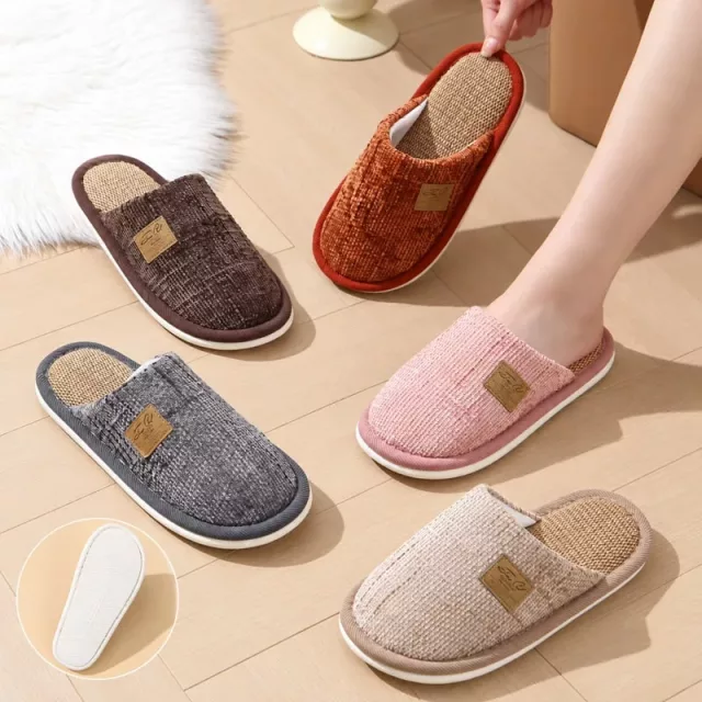 Unisex Cotton Linen House Slippers