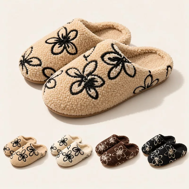 New Winter Plush Couple Slippers Wholesale