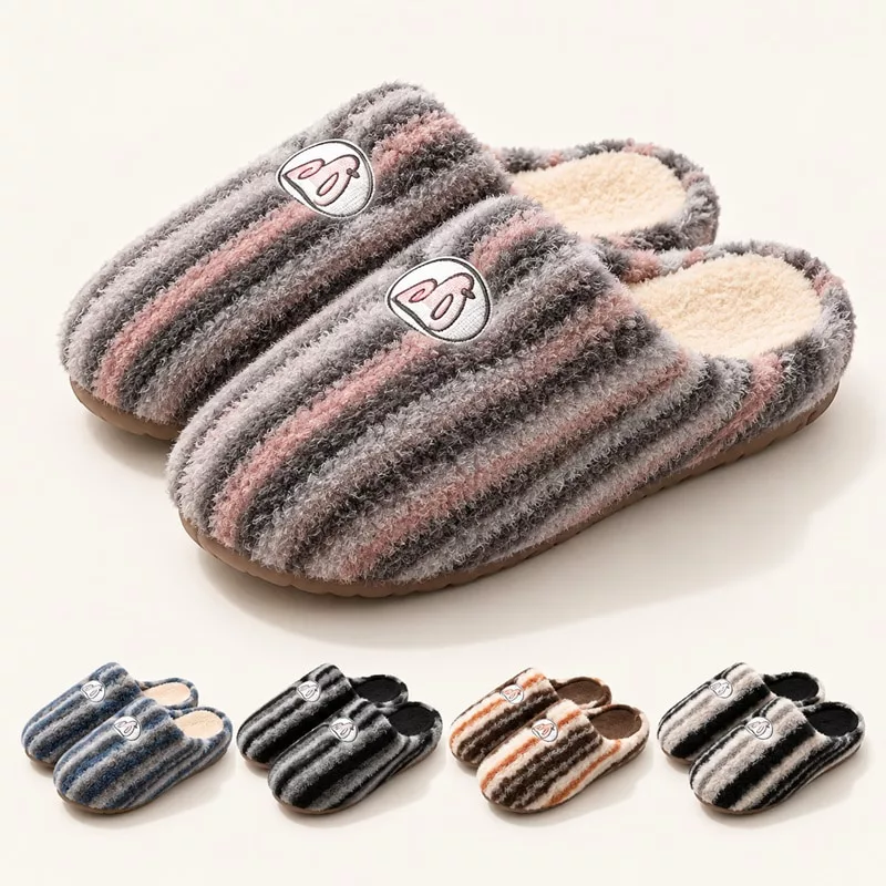 New Winter Plush Couple Slippers Wholesale
