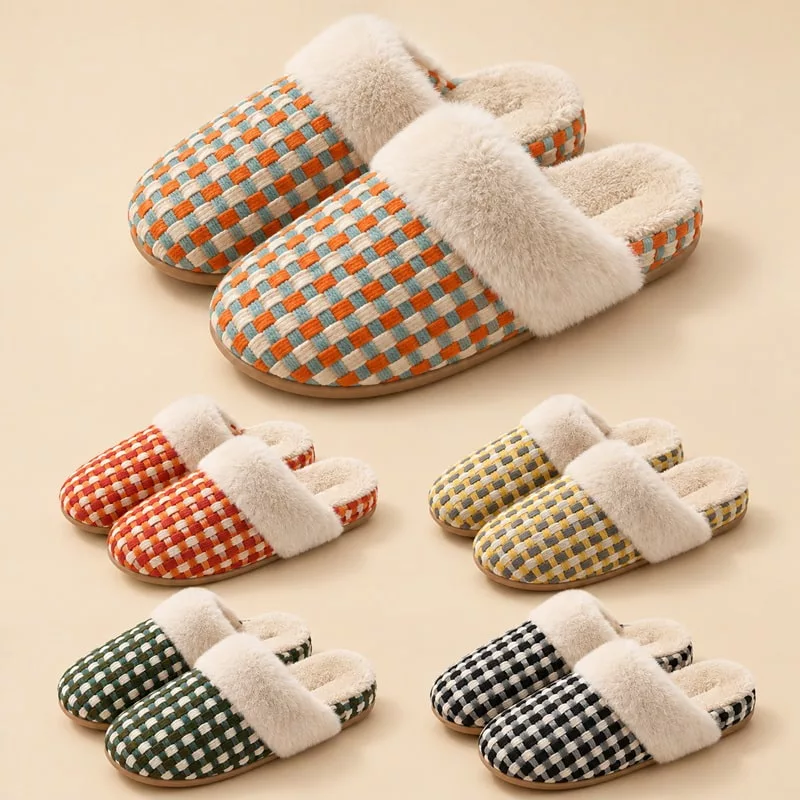 New Winter Plush Couple Slippers Wholesale