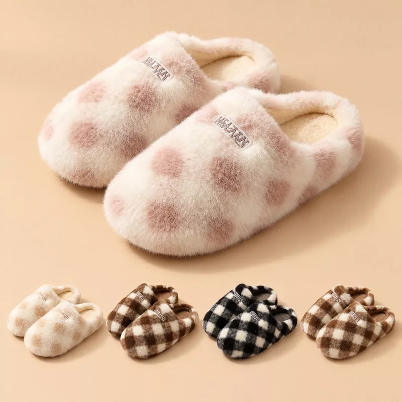 New Winter Plush Couple Slippers Wholesale